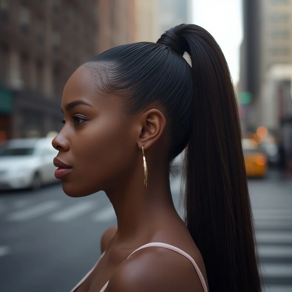 Sleek Feed-in Ponytail