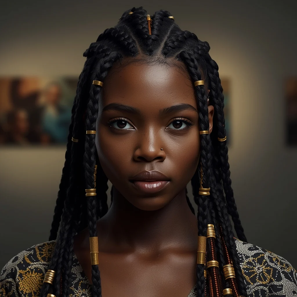 Fulani Braids with Gold Cuffs