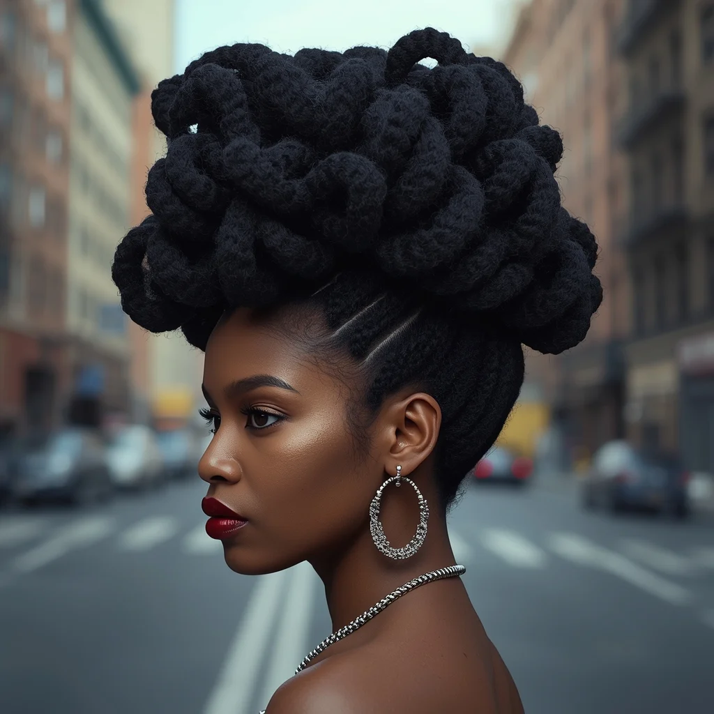 Sculpted Butterfly Locs Updo
