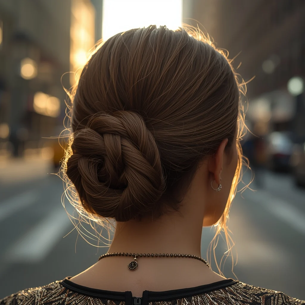 Dutch Braid Rosette Updo