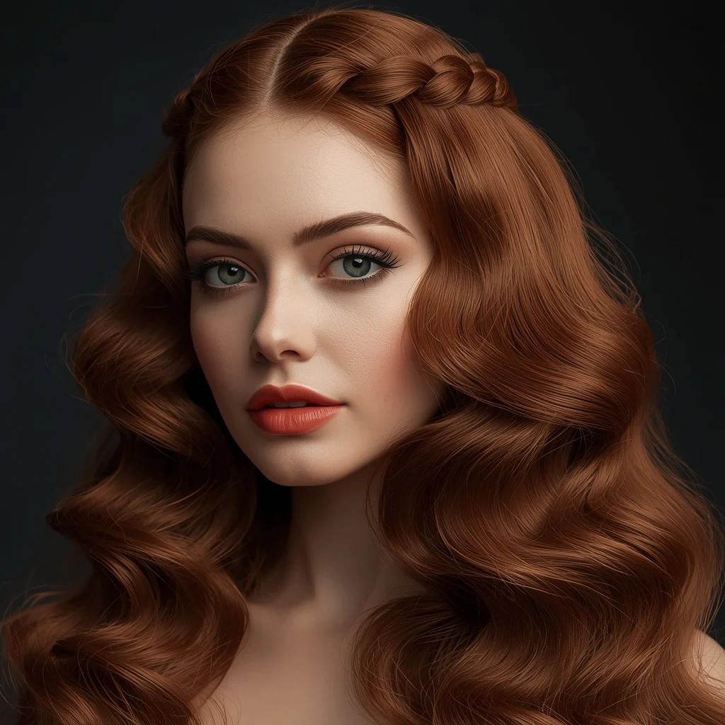 Waterfall Braid with Hollywood Waves