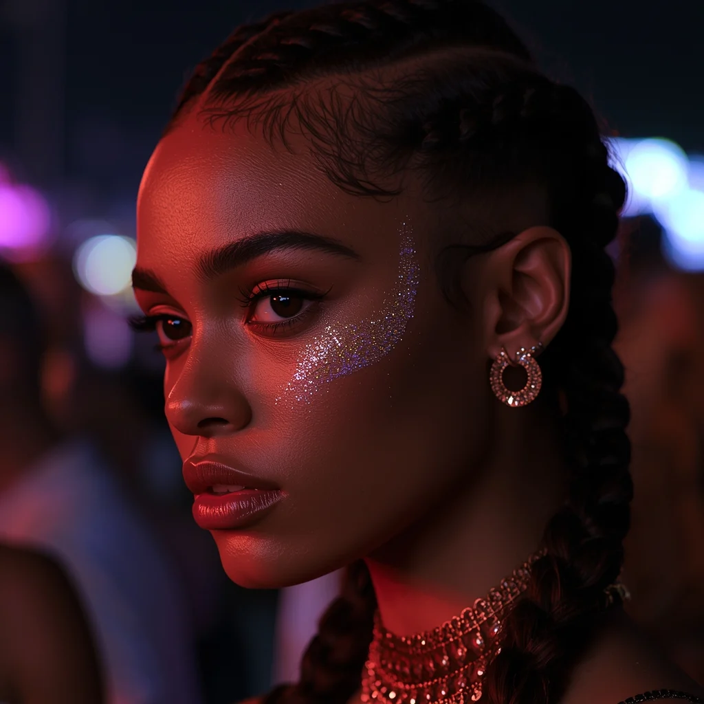 Glitter Root Dutch Braids