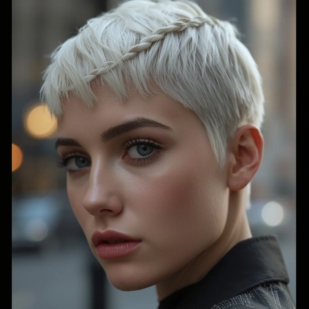 Braid-Trimmed Pixie